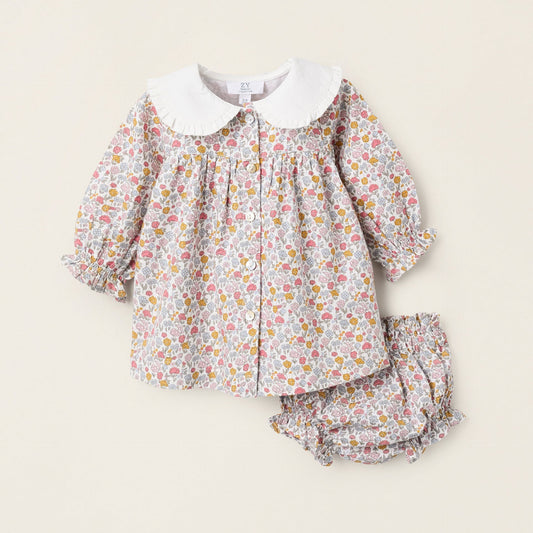 VESTIDO + CUBREPAÑAL FLORAL