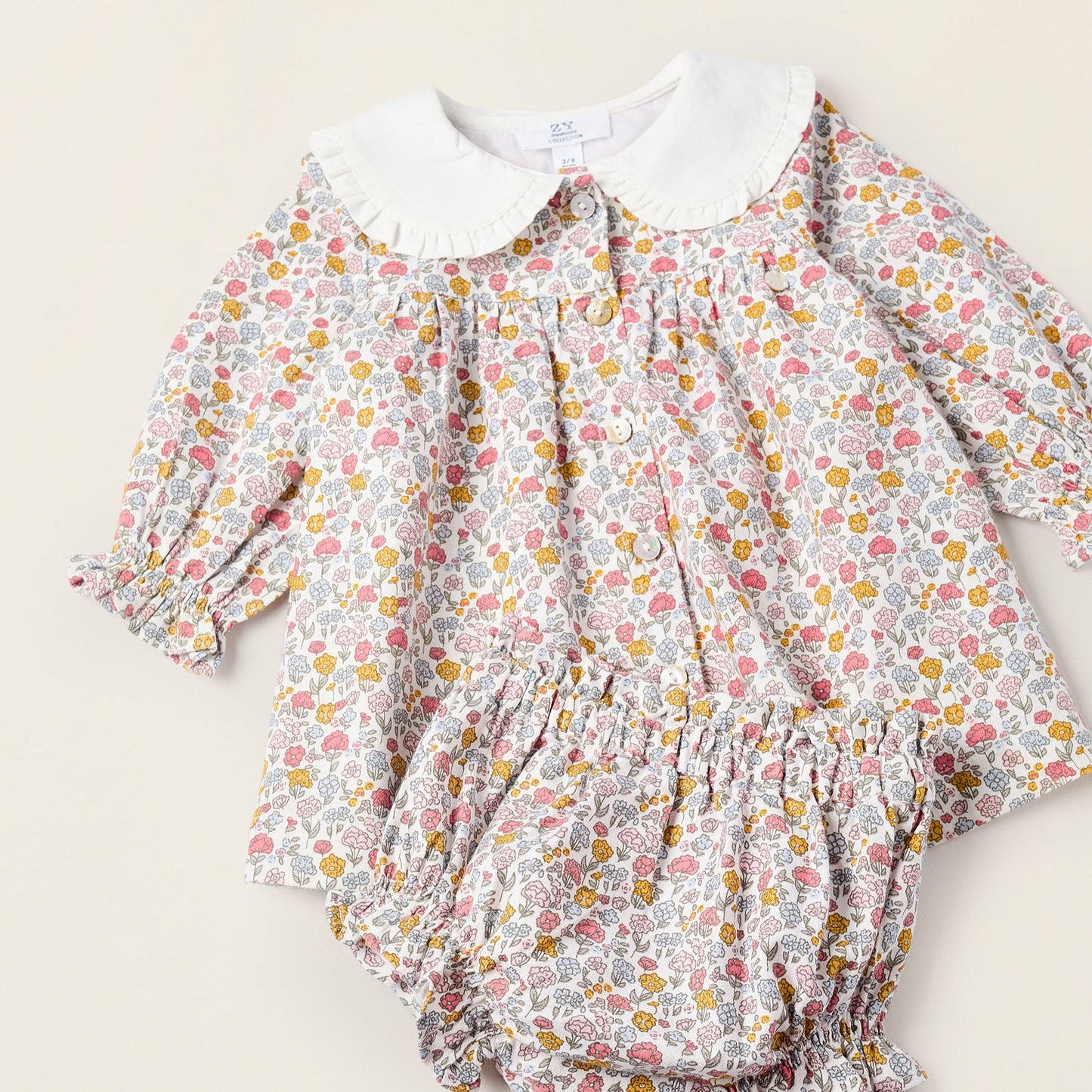VESTIDO + CUBREPAÑAL FLORAL