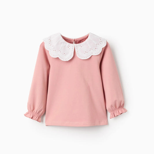 CAMISETA CUELLO BORDADO