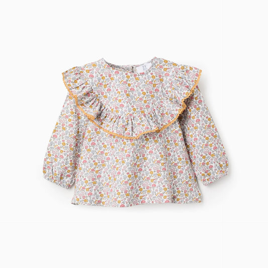 BLUSA FLORAL OCRE