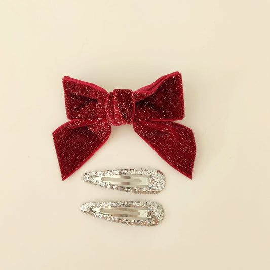 PACK LAZO + CLIPS GLITTER