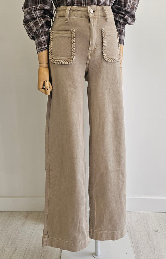 PANTALÓN BEIG TRENZADO