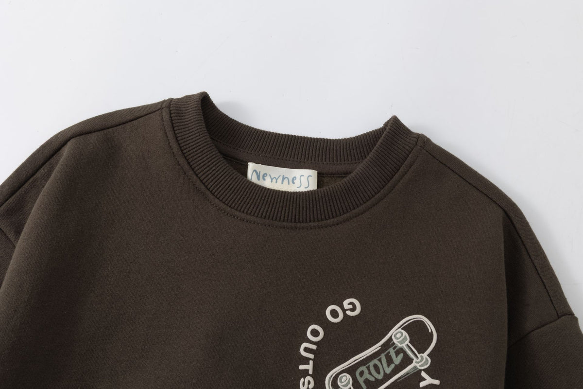 SUDADERA  SKATE MARRÓN