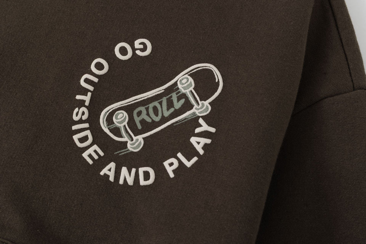 SUDADERA  SKATE MARRÓN