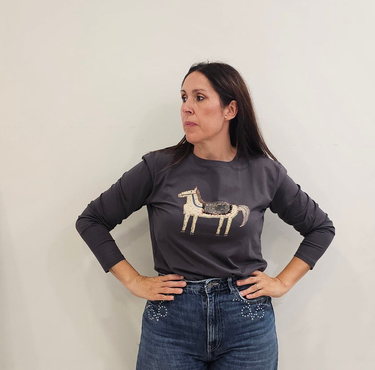 CAMISETA HORSE GRIS