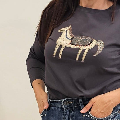 CAMISETA HORSE GRIS