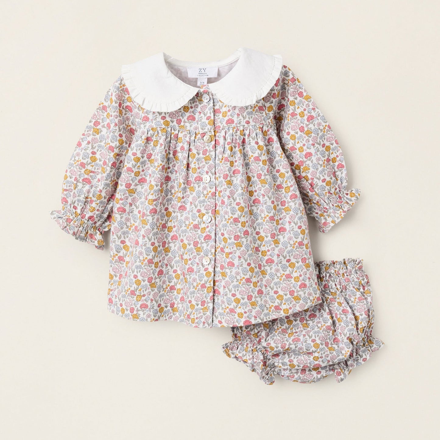 VESTIDO + CUBREPAÑAL FLORAL