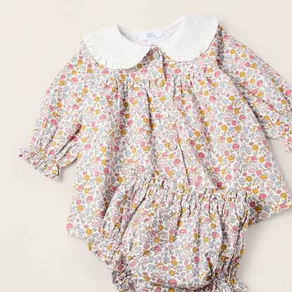 VESTIDO + CUBREPAÑAL FLORAL