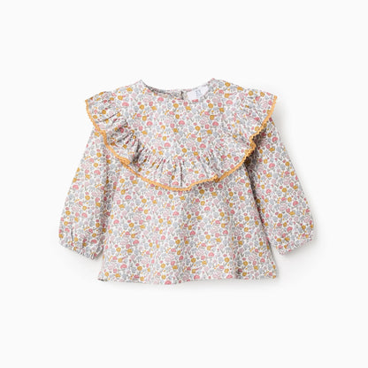 BLUSA FLORAL OCRE