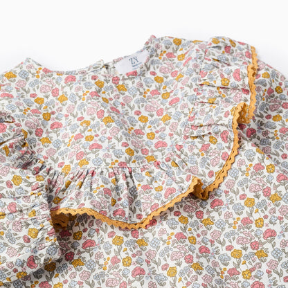 BLUSA FLORAL OCRE