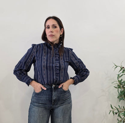 CAMISA NAVAJO AVELLANA MARINO