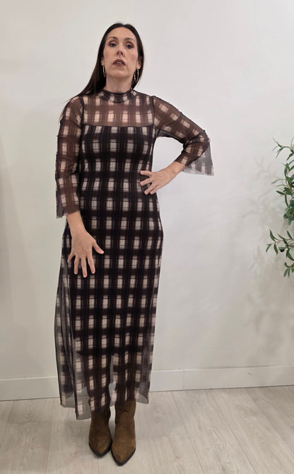 VESTIDO LAZO MARRÓN