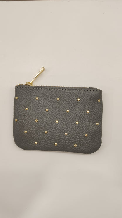 MONEDERO PIEL TACHAS