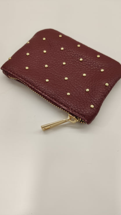 MONEDERO PIEL TACHAS