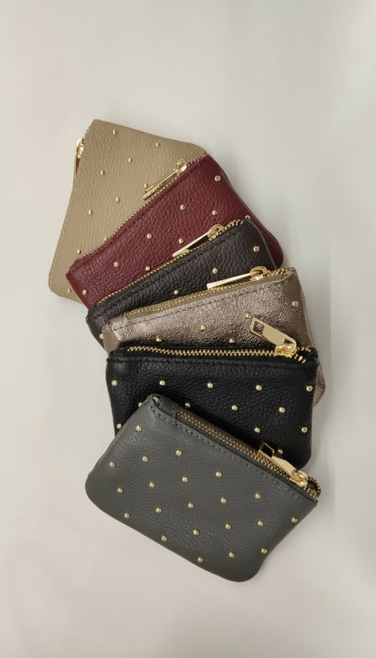 MONEDERO PIEL TACHAS