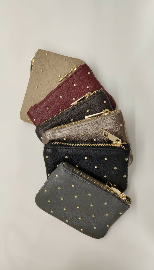 MONEDERO PIEL TACHAS