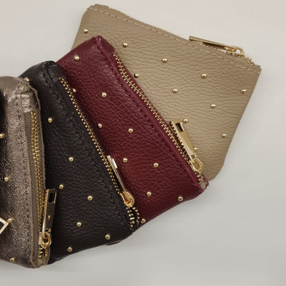 MONEDERO PIEL TACHAS