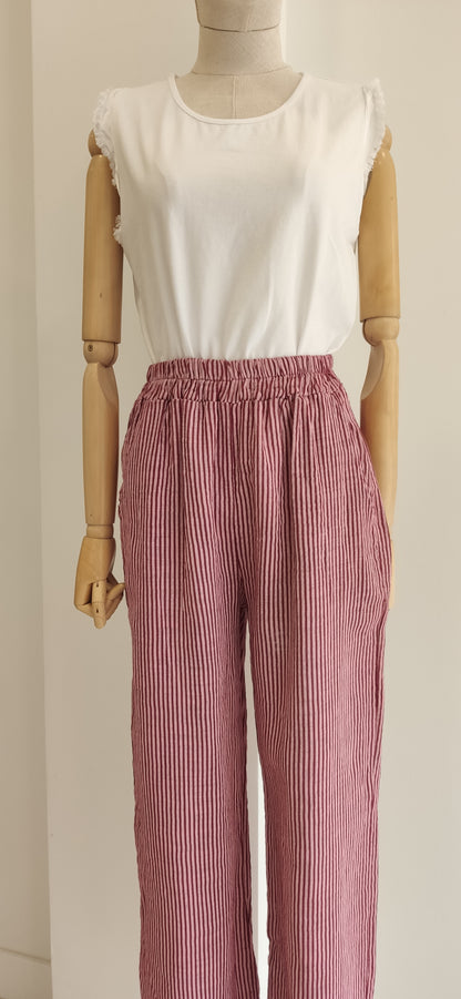 PANTALÓN RAYAS FRESA