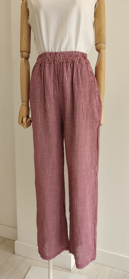 PANTALÓN RAYAS FRESA