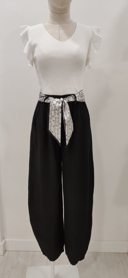 PANTALÓN BARREL NEGRO
