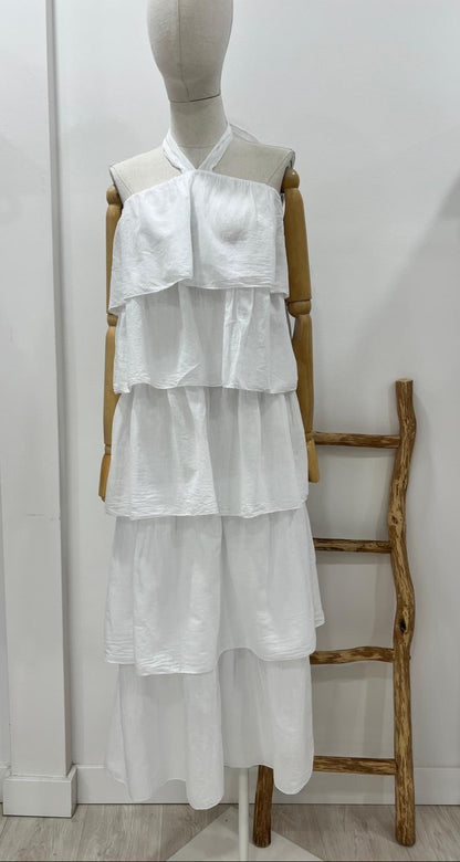 VESTIDO VOLANTES BLANCO