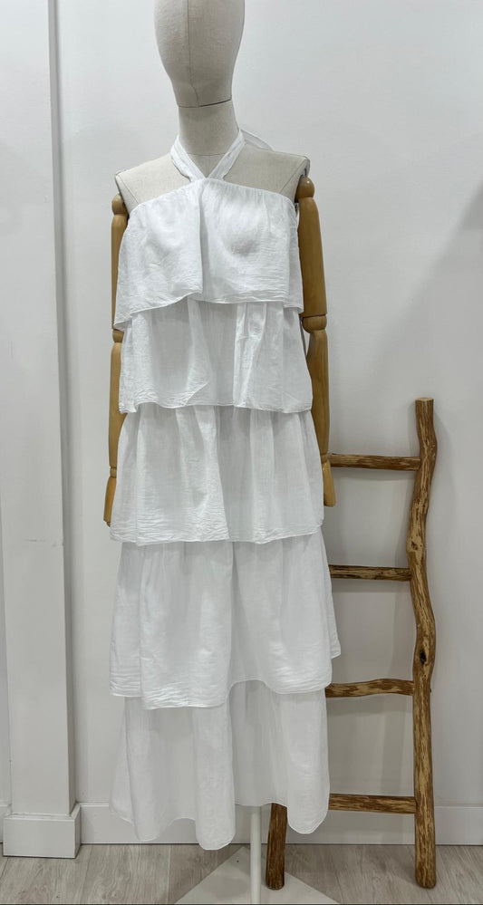 VESTIDO VOLANTES BLANCO