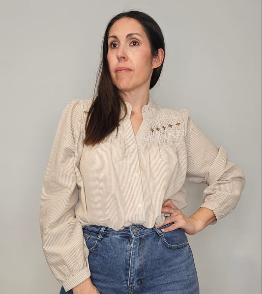 BLUSA CAYETANA CAMEL