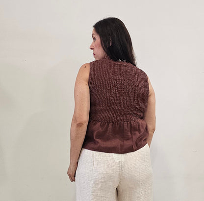 BLUSA INDIGO BURDEOS