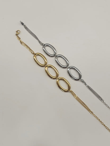 PULSERA TRIPLE PLATA