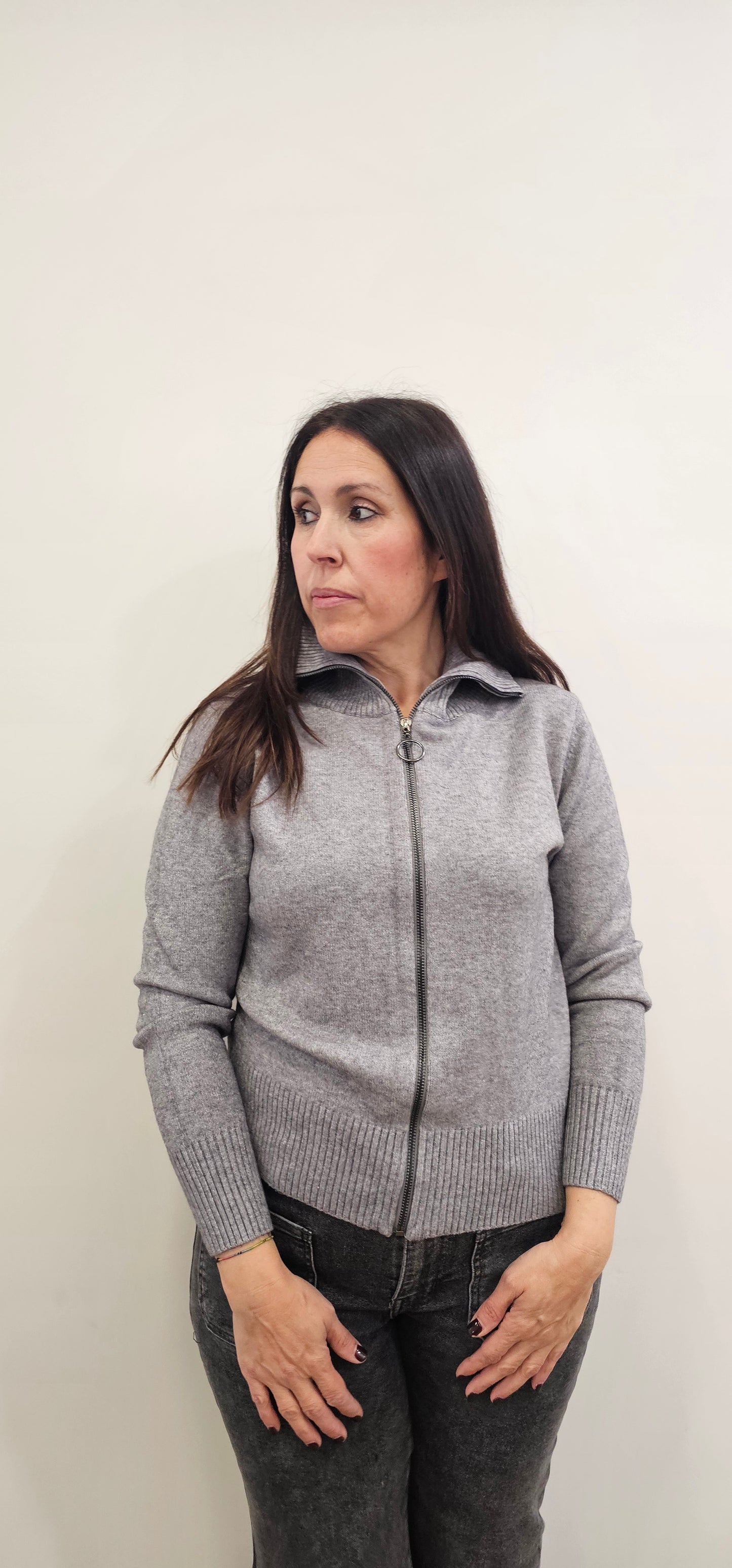 CHAQUETA CREMALLERA GRIS