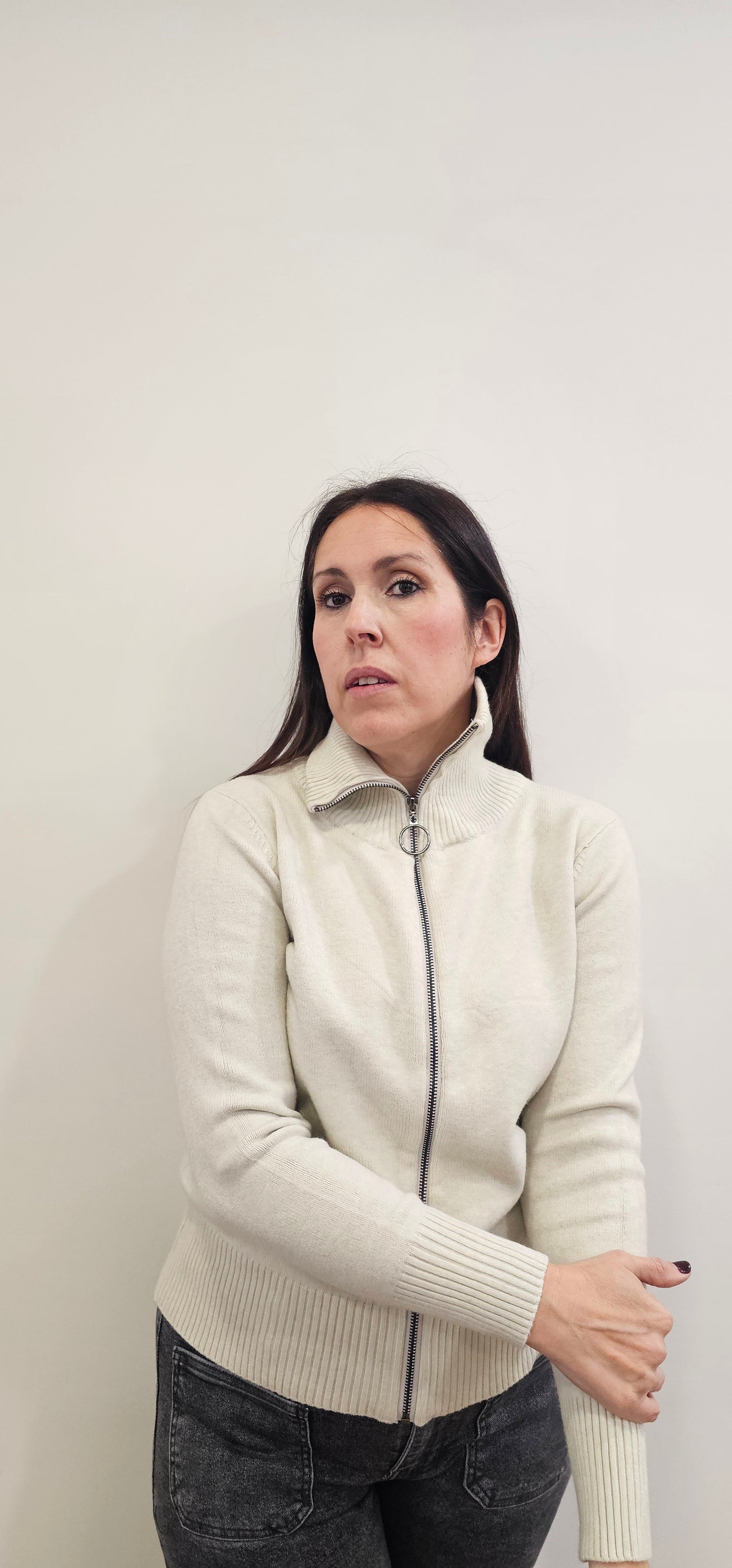 CHAQUETA CREMALLERA BEIG