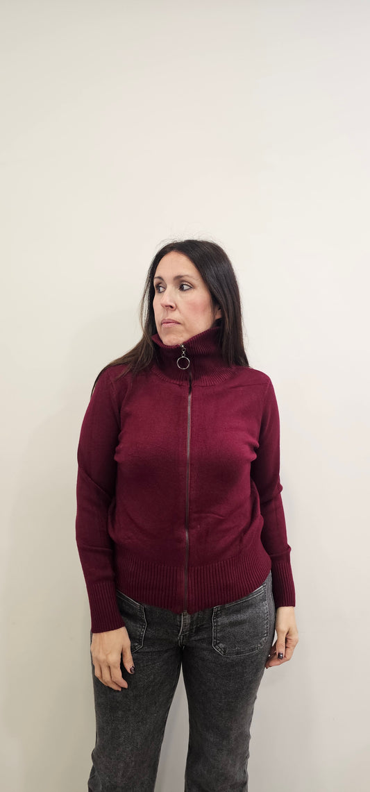 CHAQUETA CREMALLERA BURDEOS