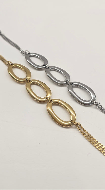 PULSERA TRIPLE PLATA