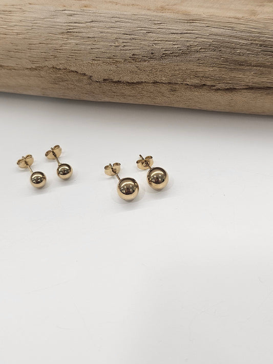 PENDIENTE BOLITA DORADA