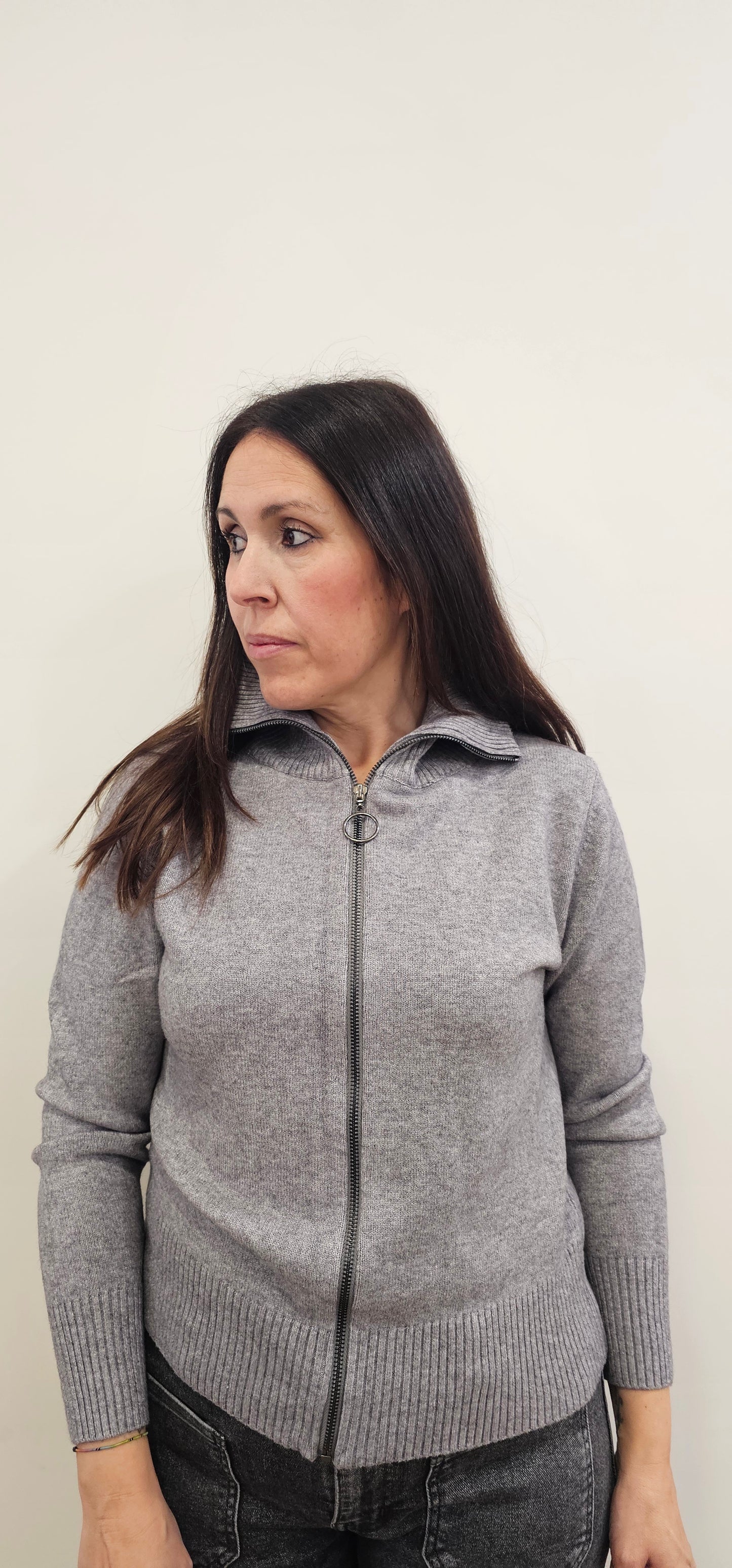 CHAQUETA CREMALLERA GRIS