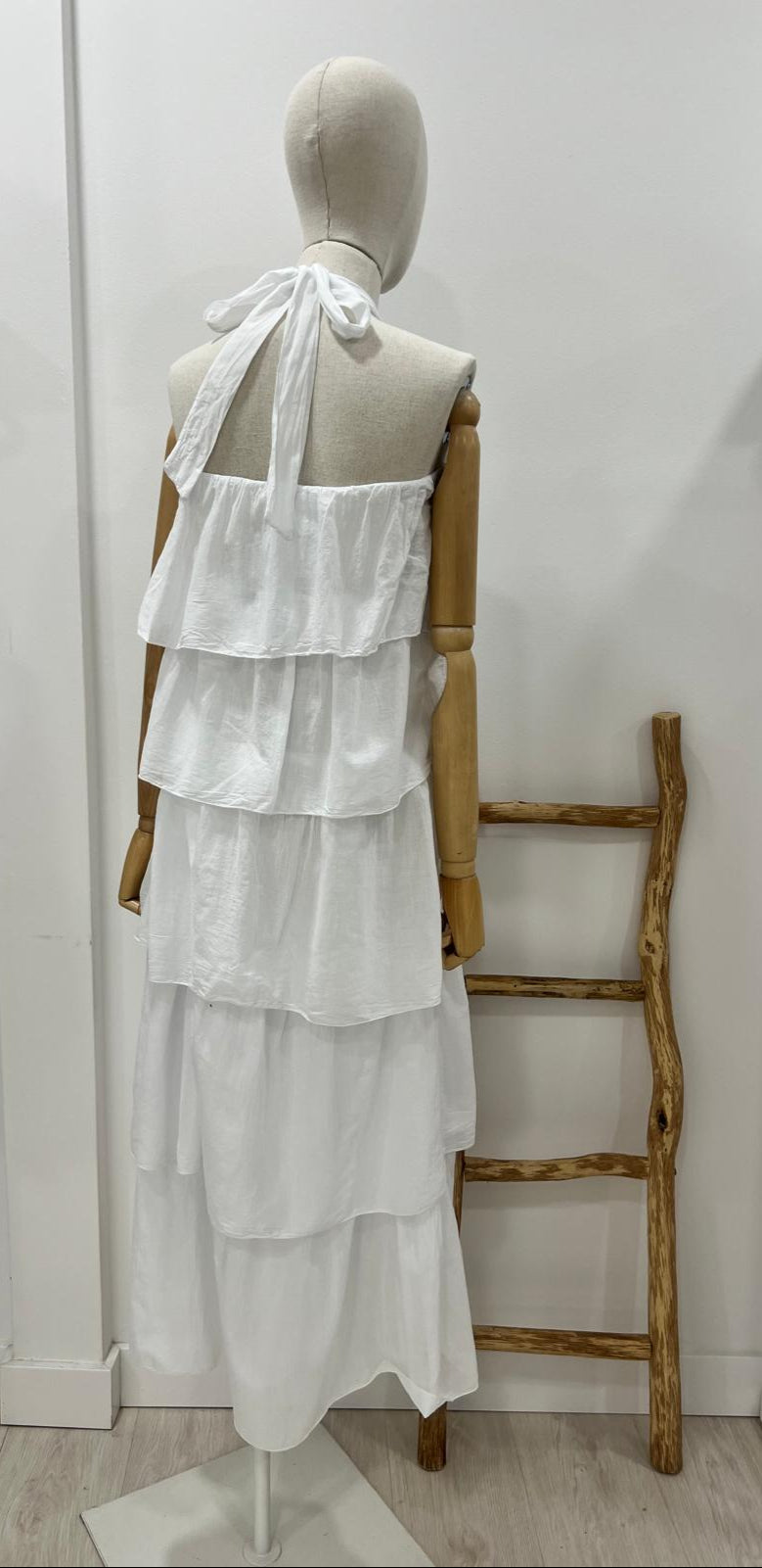 VESTIDO VOLANTES BLANCO