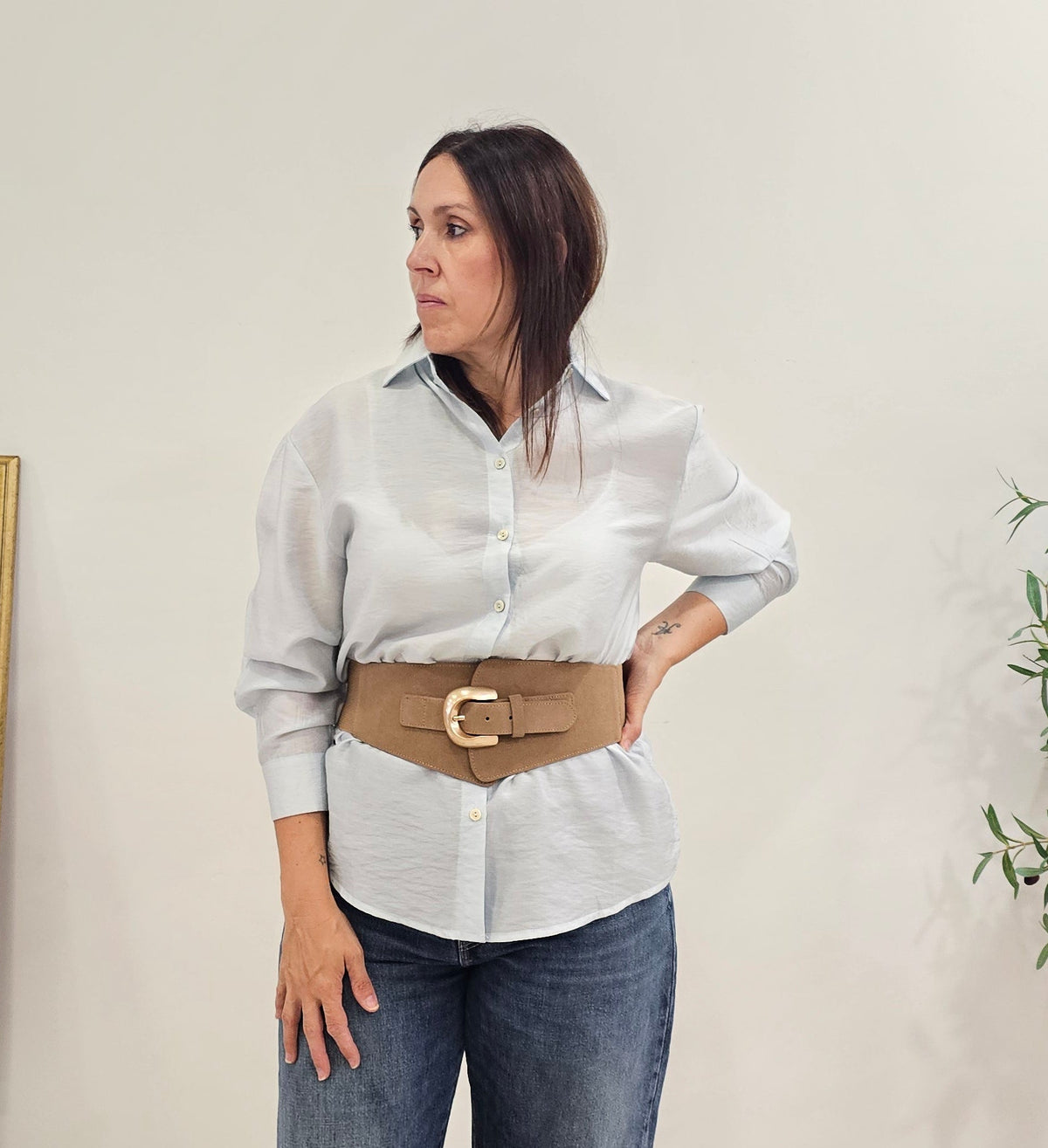 CAMISA CELESTE