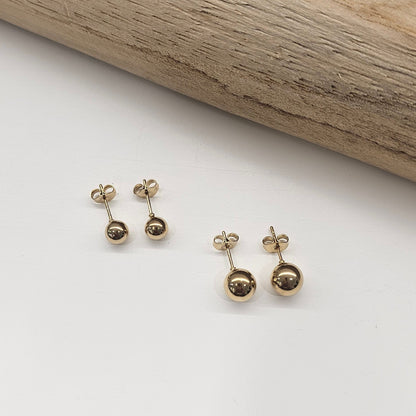 PENDIENTE BOLITA DORADA