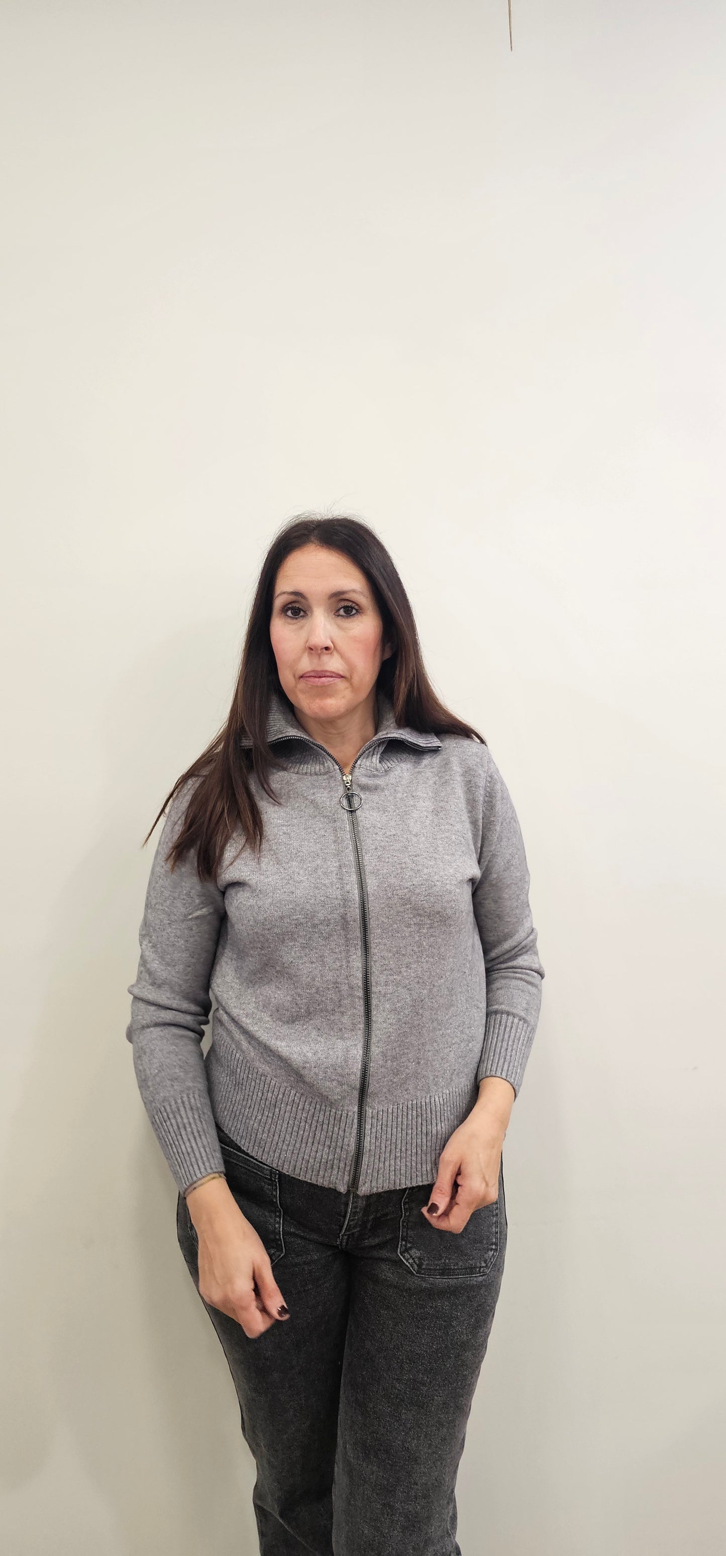 CHAQUETA CREMALLERA GRIS