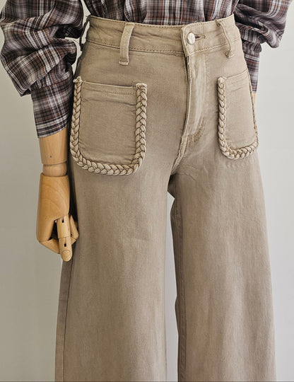 PANTALÓN BEIG TRENZADO